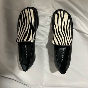 Franco Sarto Zebra Stripe Black Loafers